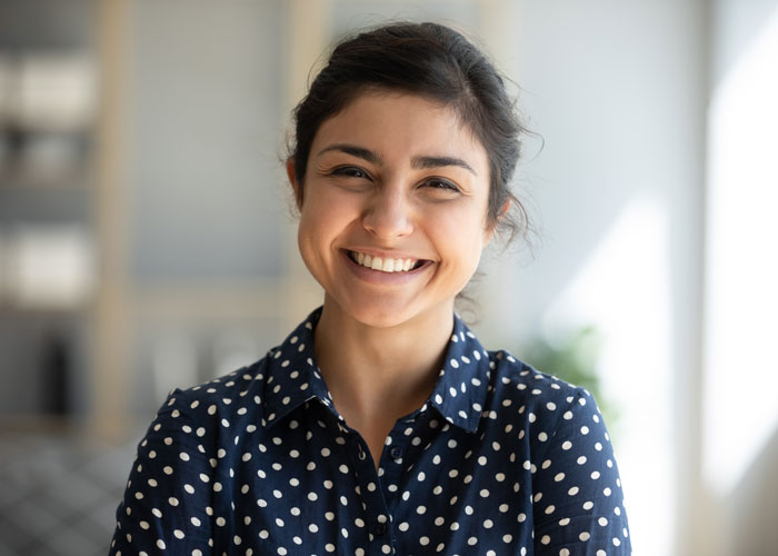 Hispanic woman smiling