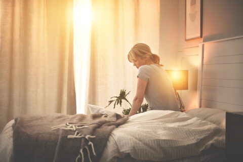 Woman Waking Up Early in the Morning in Atlanta, GA