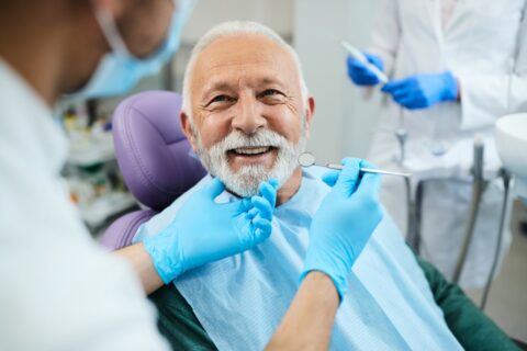 Elder man getting his dental check-up done in Atlanta, GA